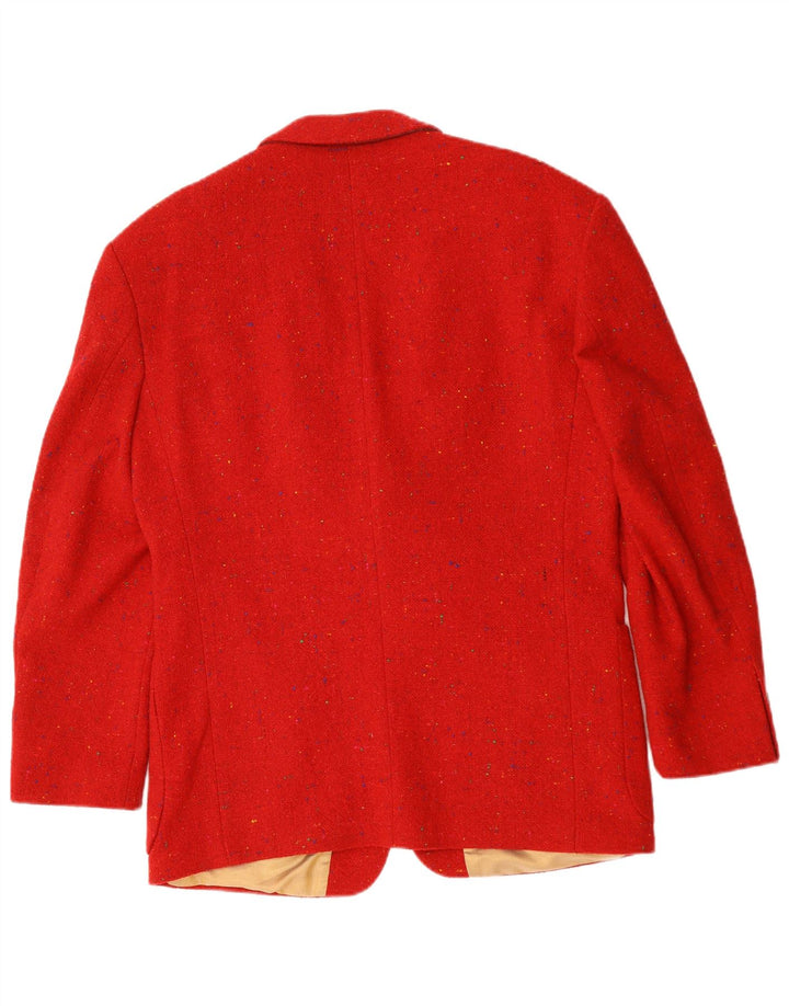 Vintage hombres 3 botones Blazer chaqueta Reino Unido 40 grande rojo moteado