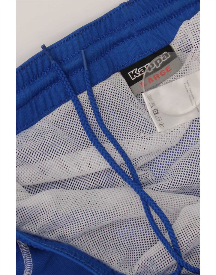 Kappa Mens Graphic Sport Shorts Grande Poliéster Azul