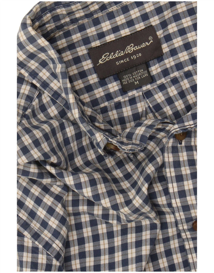 Eddie Bauer Camisa De Franela De Algodón A Cuadros Azul Medio - Hombre