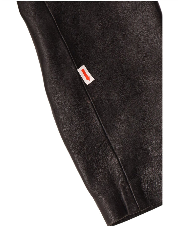 Vintage mujer chaqueta de cuero Reino Unido 16 cuero negro grande