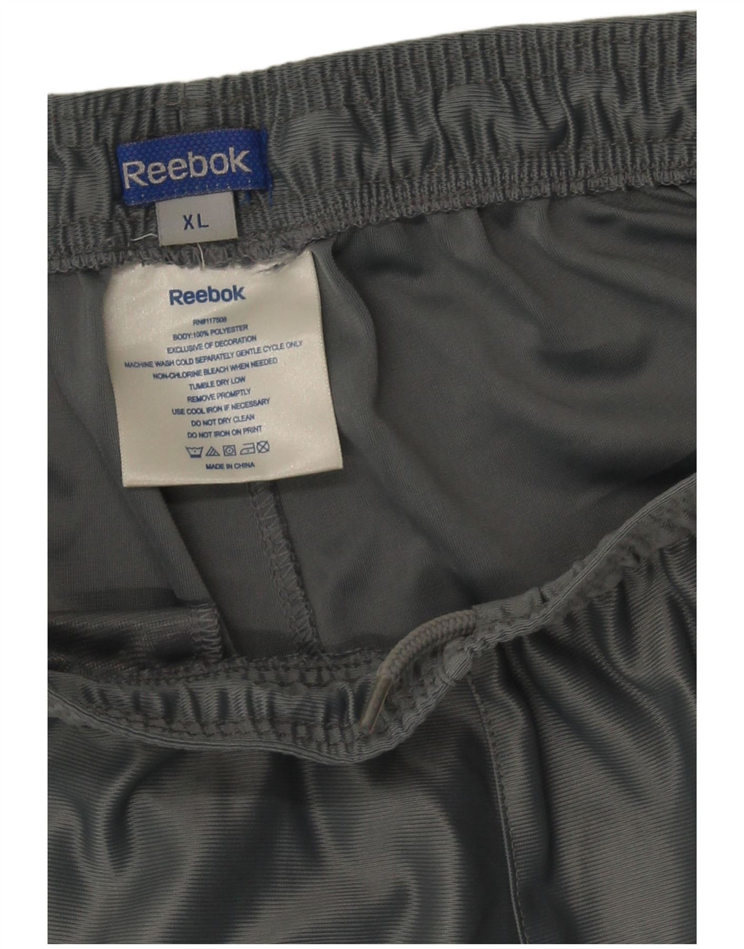 Reebok Pantalones cortos deportivos para hombre XL Gris Colorblock Poliéster
