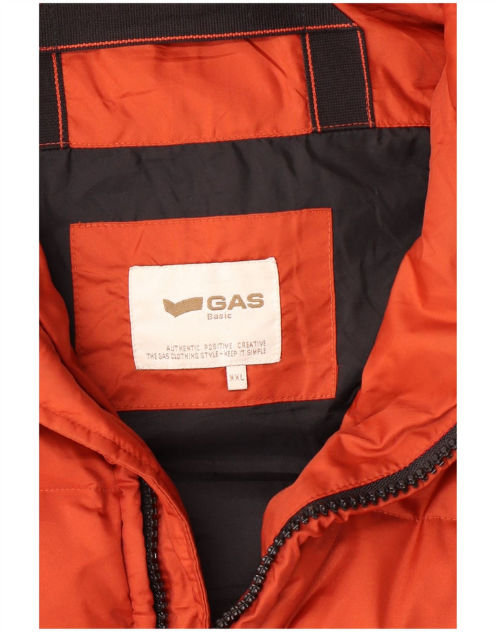 GAS Chaqueta Acolchada Básica Con Capucha Hombre UK 2XL Naranja Poliamida