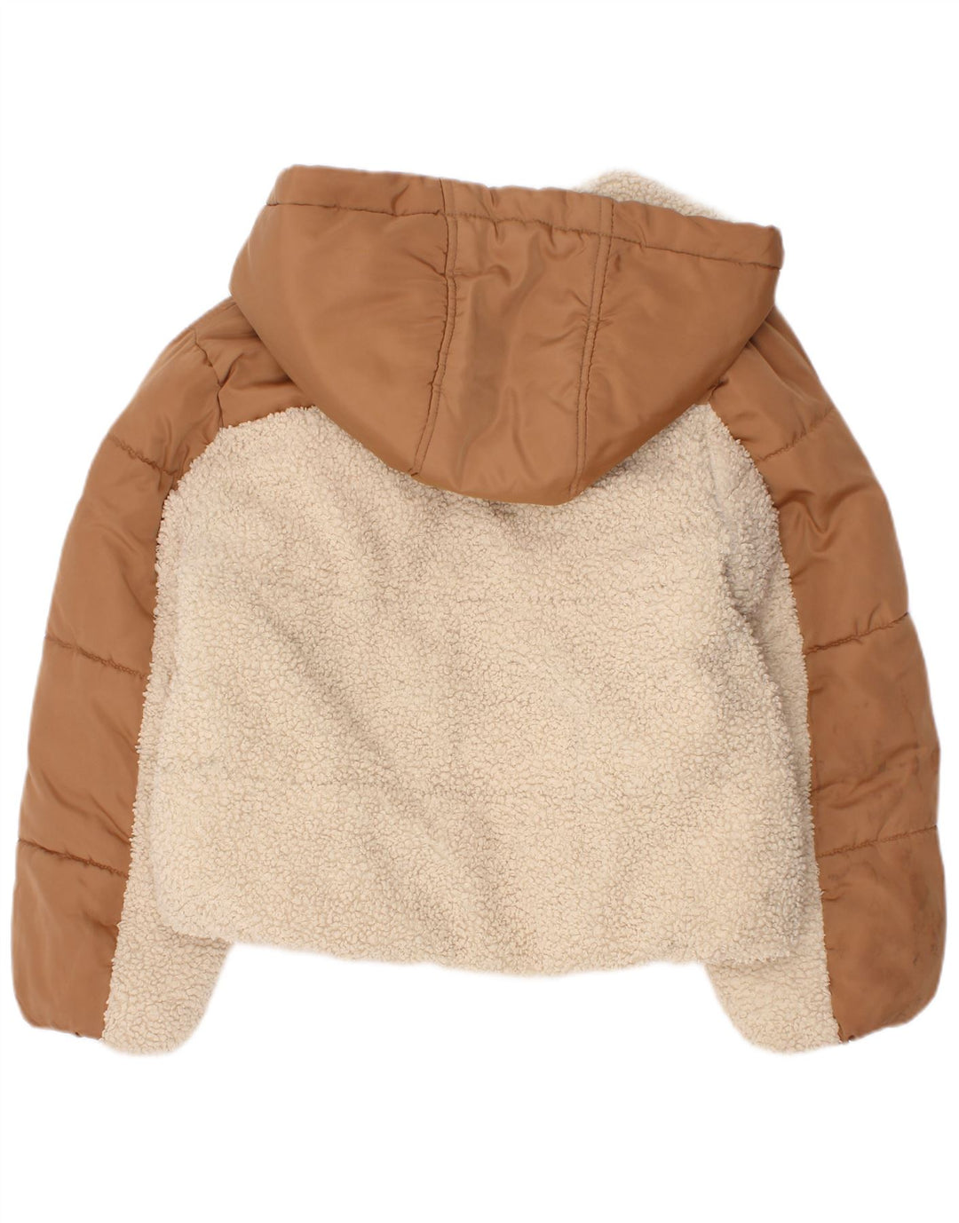 Dkny Chaqueta acolchada con capucha para niña 5-6 años Marrón Poliéster color block