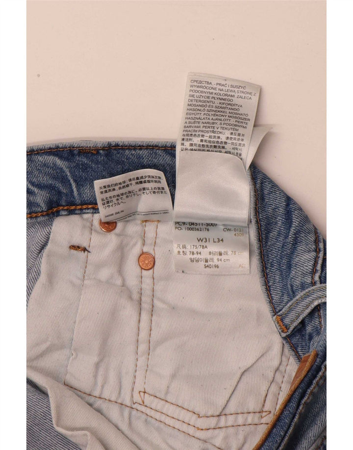Levi's Hombre 511 Slim Jeans W31 L34 Algodón Azul