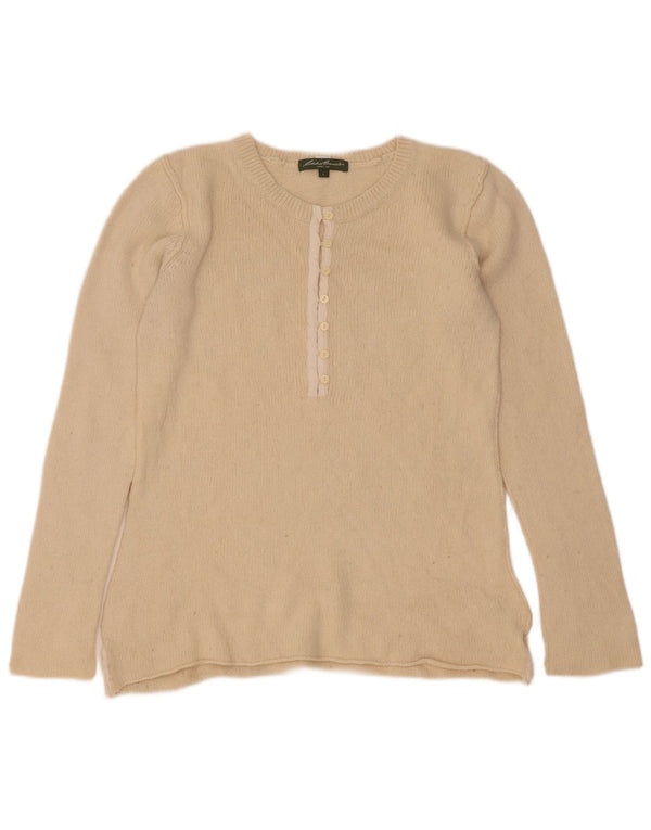 Eddie Bauer Suéter tipo jersey con cuello barco para mujer UK 40 Grande Viscosa blanca