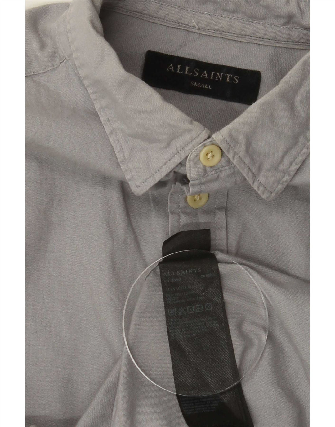 Camisa All Saints Hombre Small Gris Algodón