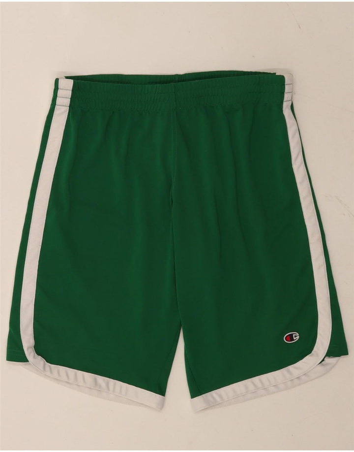 Champion Pantalón Corto Deportivo Para Hombre Pequeño Poliéster Color Block Verde Pequeño