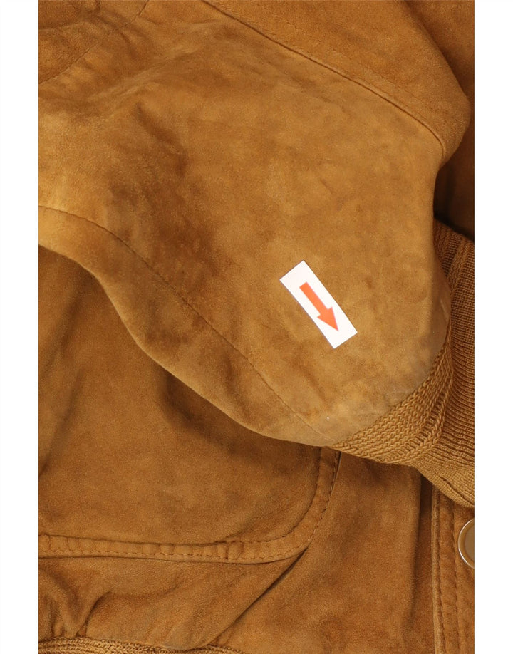 Conbipel Chaqueta Bomber de Ante para Hombre UK 42 XL Cuero Marrón