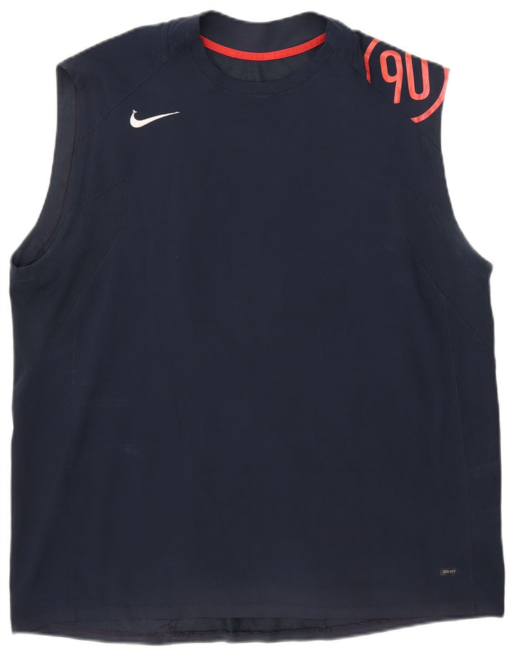 Nike Hombre Dri Fit Graphic Chaleco Top XL Azul Marino