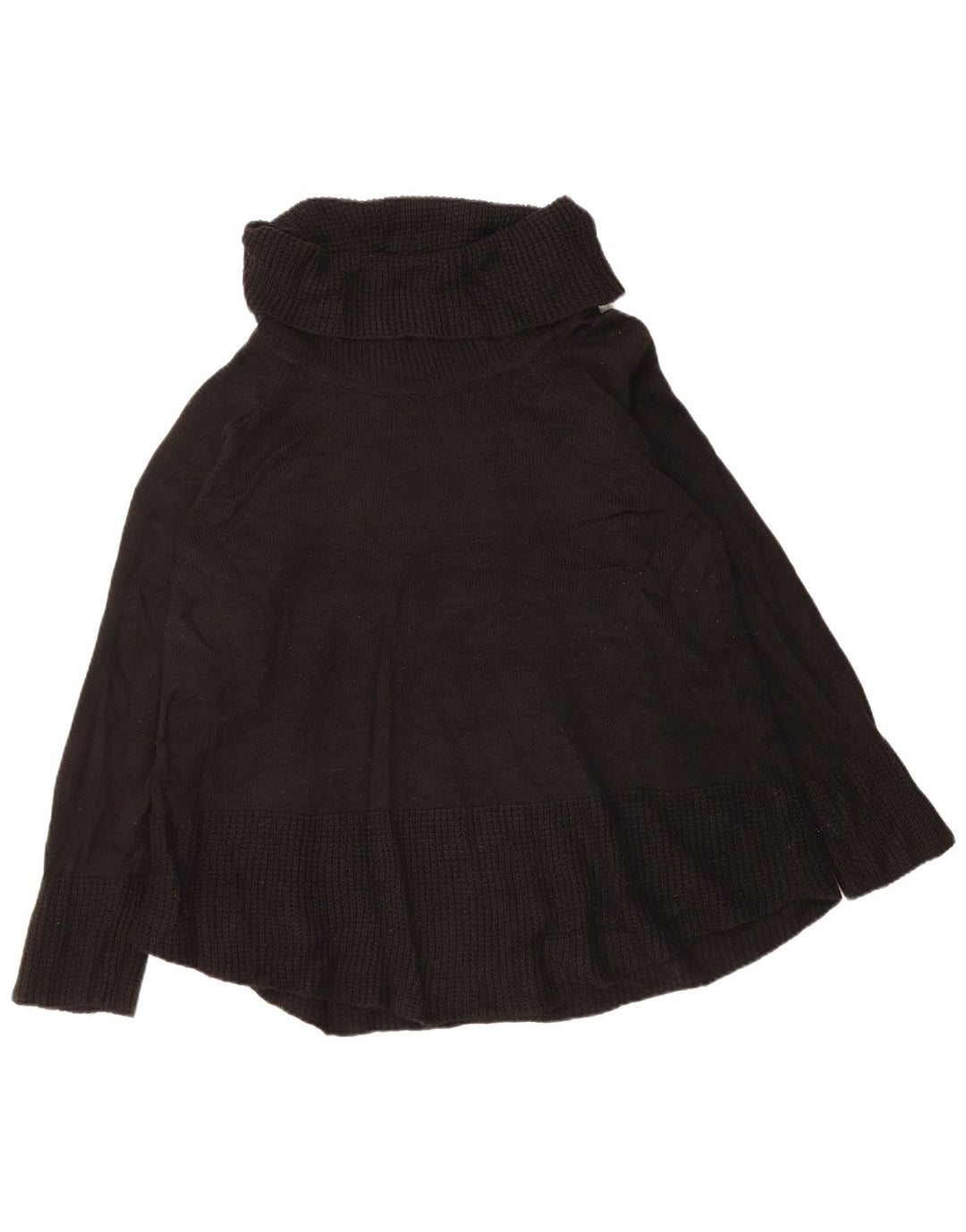 CALVIN KLEIN Suéter tipo jersey con cuello vuelto para mujer UK 40 XL Acrílico negro