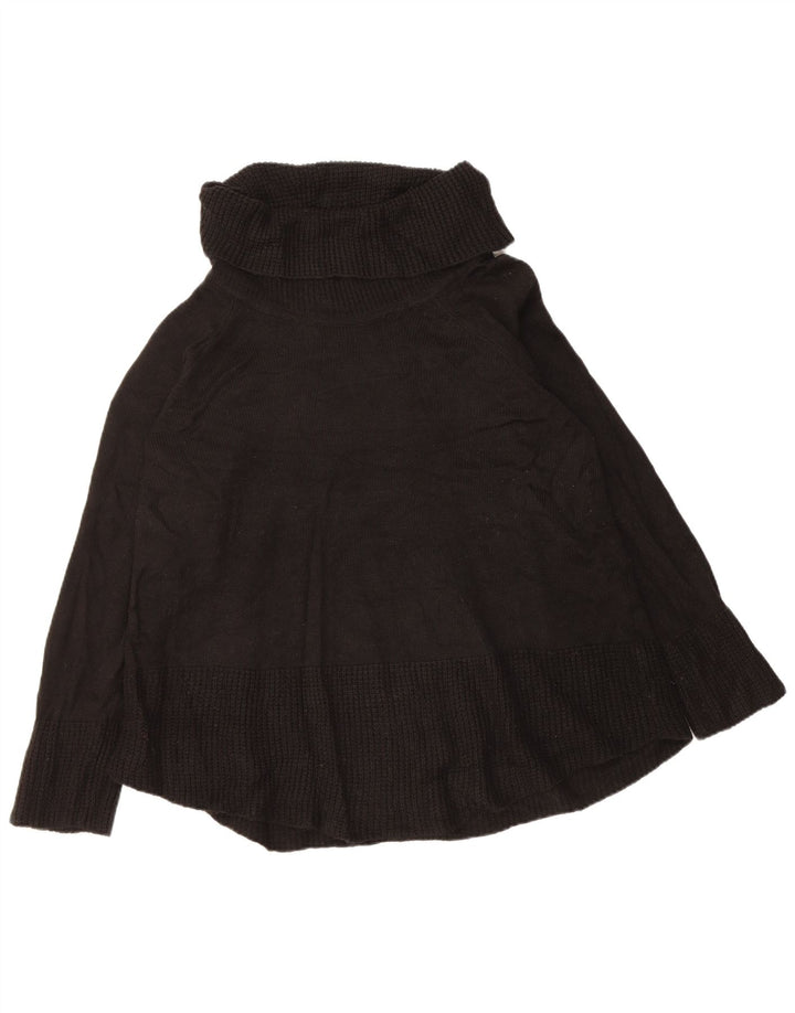 CALVIN KLEIN Suéter tipo jersey con cuello vuelto para mujer UK 40 XL Acrílico negro