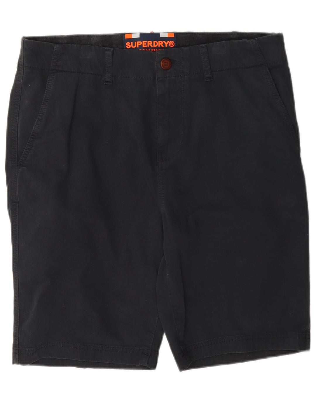 Superdry Pantalones cortos chinos para hombre W32 Algodón azul marino mediano