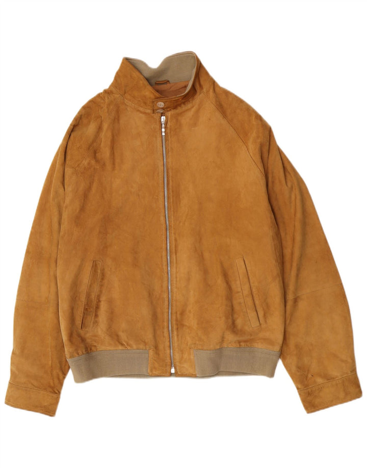 Gerani Chaqueta bomber de ante para hombre IT 56 3XL Cuero beige