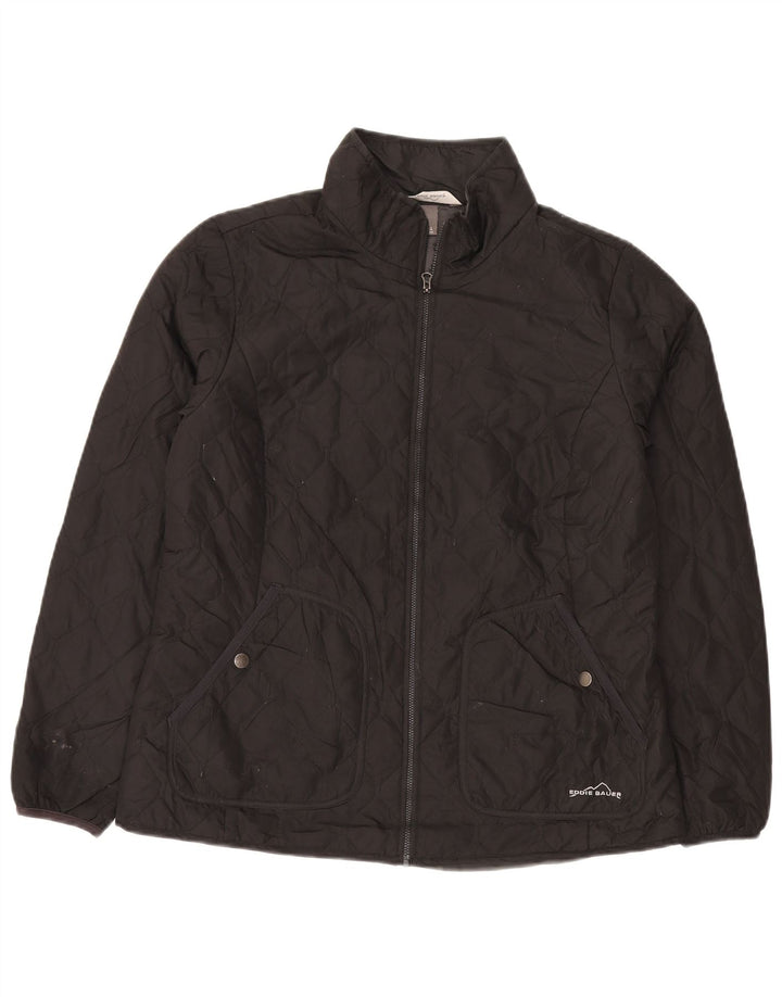 Eddie Bauer Chaqueta acolchada para mujer UK 46 Grande Poliéster negro