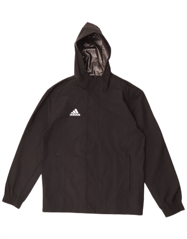 Adidas Chaqueta impermeable con capucha para hombre UK 36 Small Poliéster negro