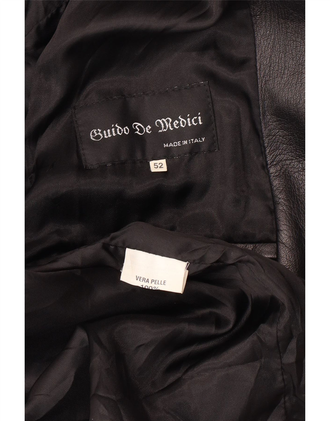 Chaqueta de cuero vintage para mujer IT 52 2XL cuero negro