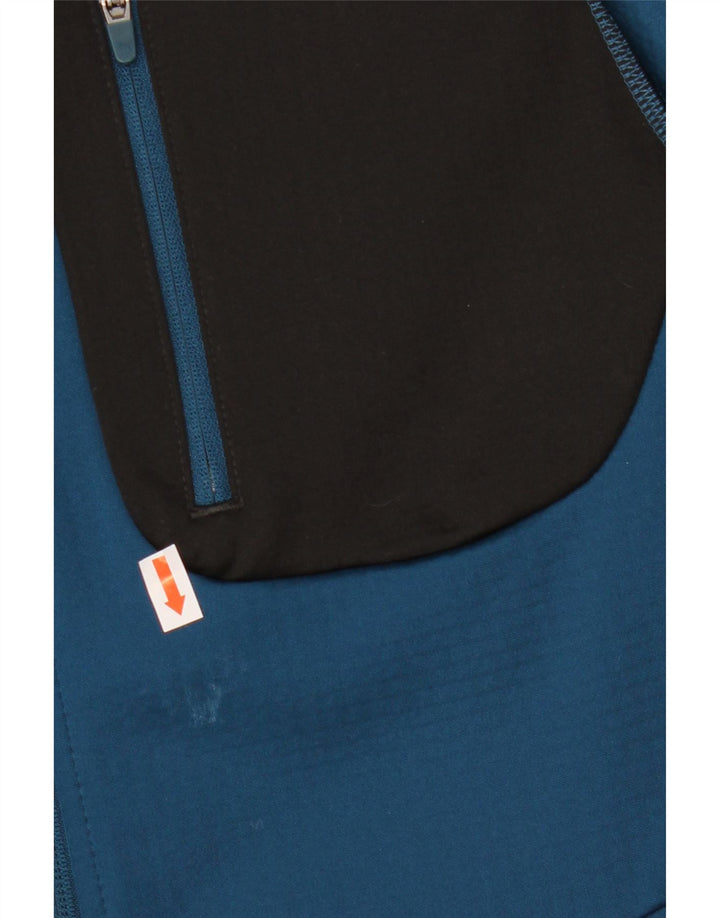 Puma Sudadera con capucha y cremallera para hombre, color azul pequeño, color block