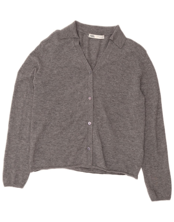 Zara Mujer Cárdigan Suéter ES 40 XL Lana Gris