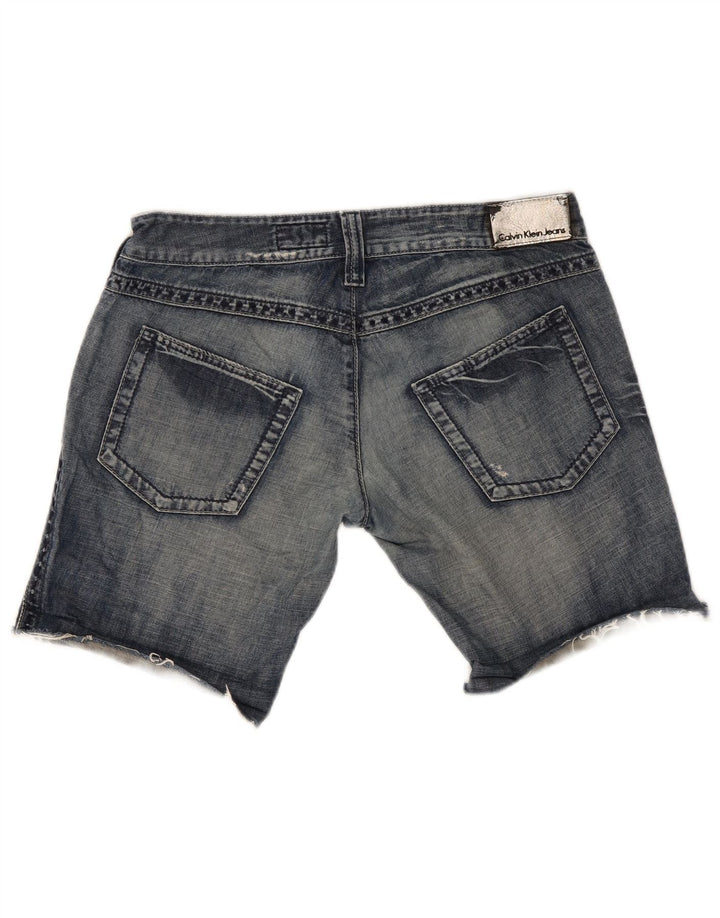 Shorts De Mezclilla Calvin Klein Mujer W30 Algodón Azul Medio