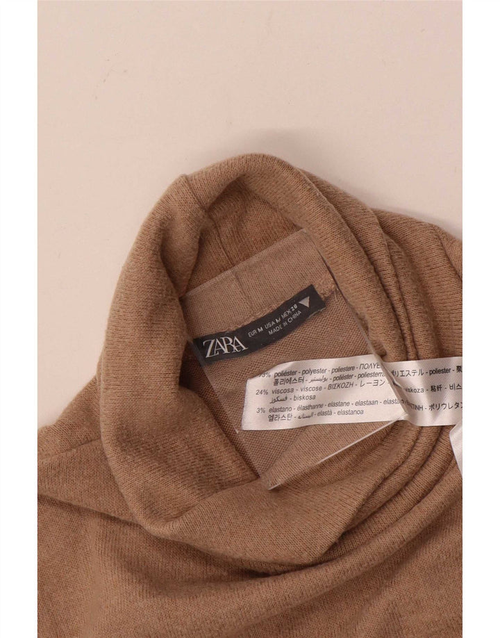 Zara Vestido tipo jersey para mujer UK 44 Poliéster marrón medio