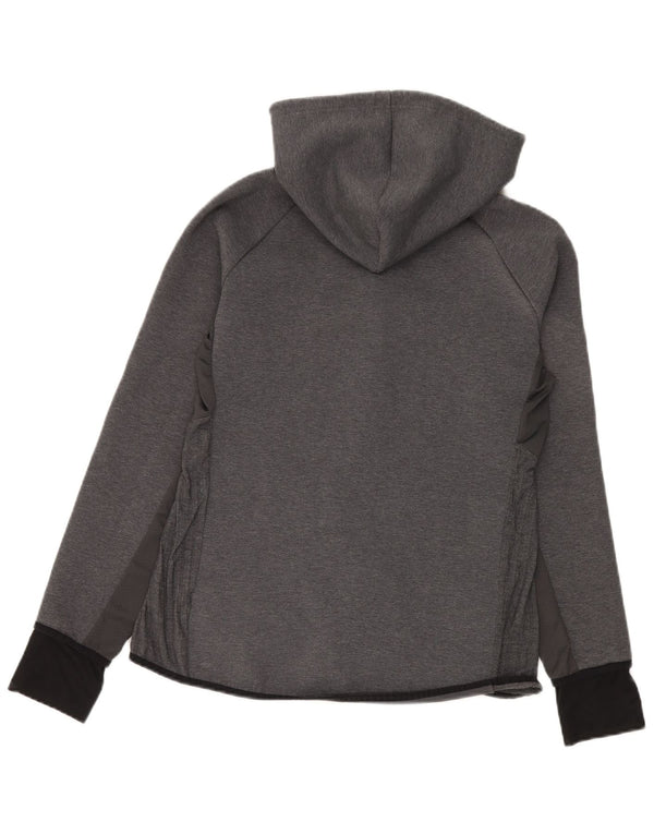 Adidas - Sudadera con capucha y cremallera para mujer, talla 40, algodón gris grande