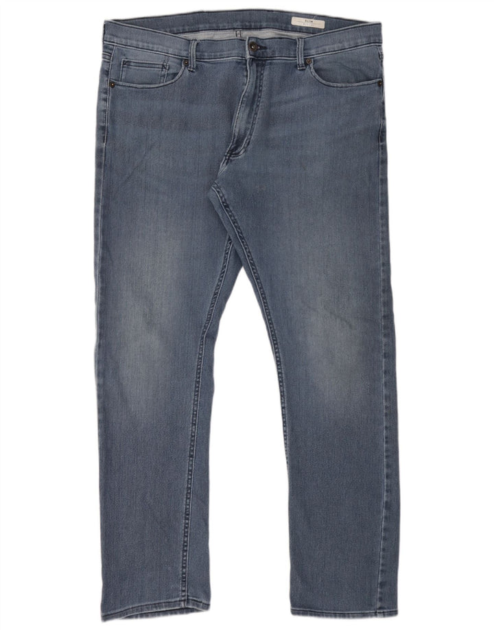 Jeans Ajustados de Hombre Marks & Spencer W38 L31 Azul Algodón