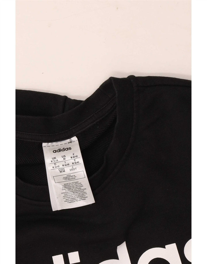 Adidas Mujer Graphic Regular Fit Sudadera Jumper UK 12/14 Mediano Negro