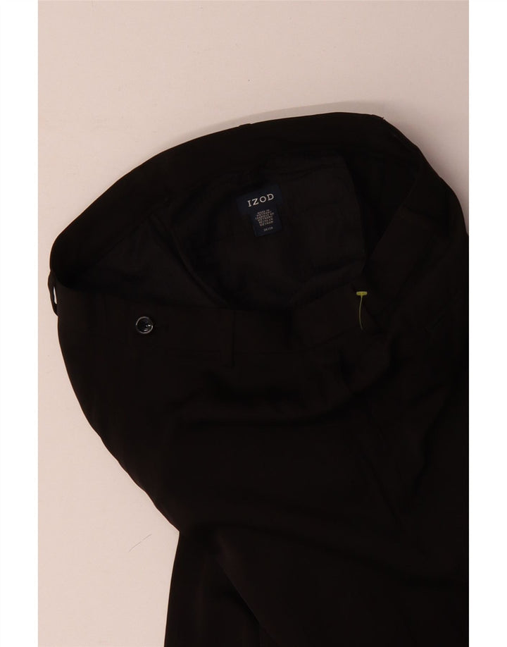 Pantalón chino recto Izod para hombre W34 L29 Poliéster negro