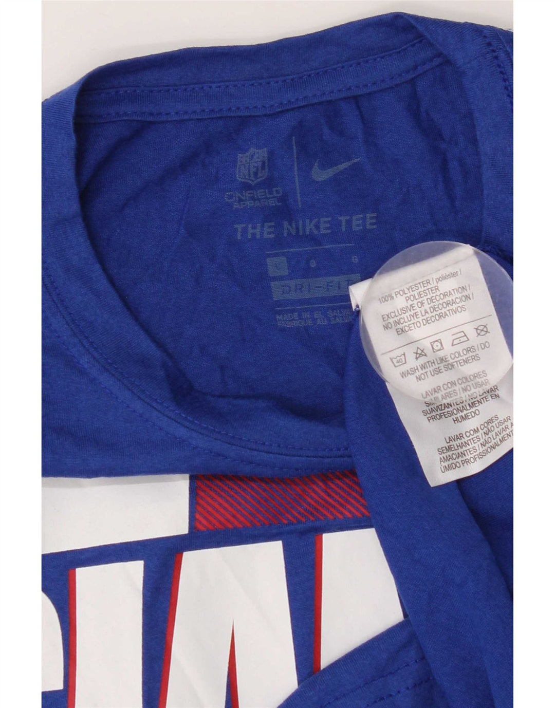 Nike New York Giants Graphic Camiseta para hombre, talla grande, poliéster azul