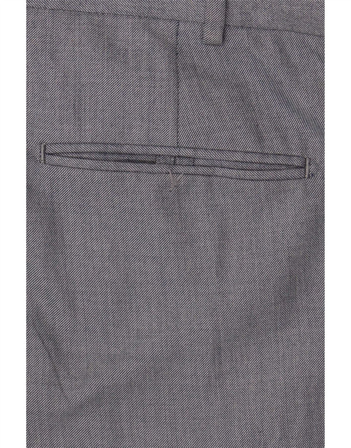 Marks & Spencer Pantalón de traje recto para hombre W38 L29 Poliéster azul