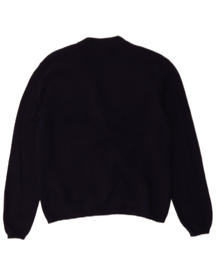 Zara Mujer Cárdigan Suéter UK 40 Grande Lana Azul Marino