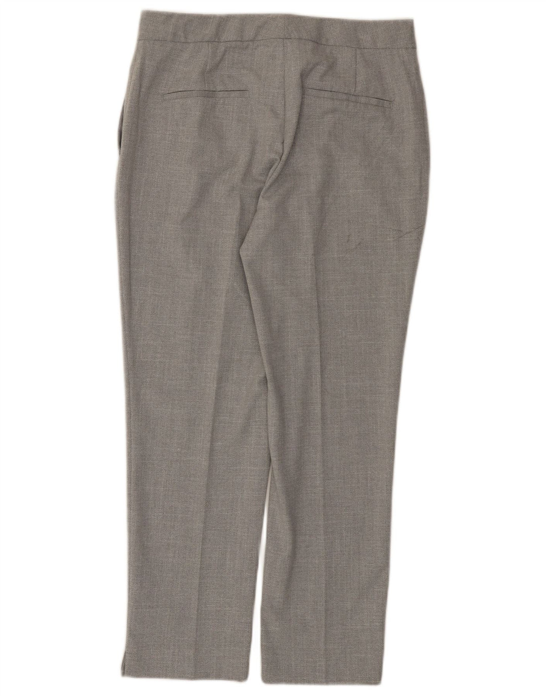 ZARA Mujer Pantalón Traje Recto EU 40 Medium W30 L26 Gris Poliéster