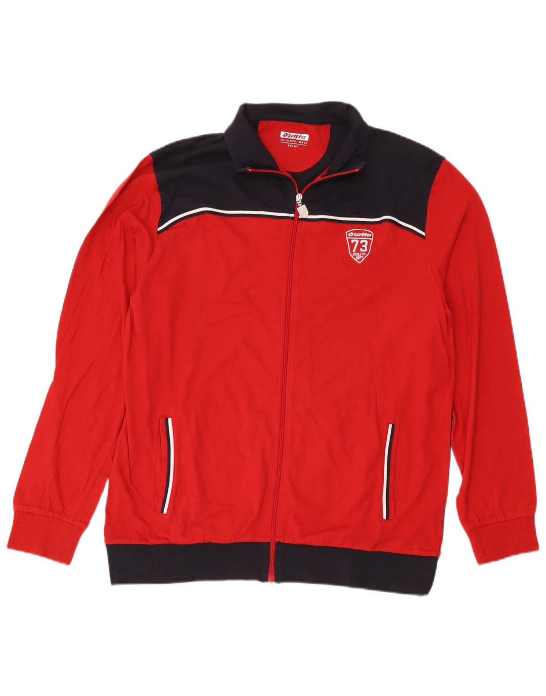 Lotto Hombre Chándal Top Chaqueta 2XL Rojo Colorblock Algodón