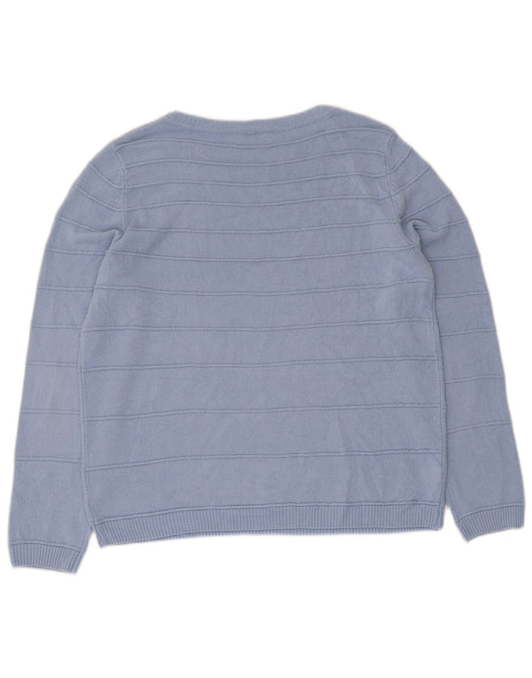 Marks & Spencer Suéter clásico con cuello barco para mujer UK 40 Azul medio