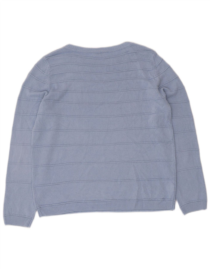 Marks & Spencer Suéter clásico con cuello barco para mujer UK 40 Azul medio
