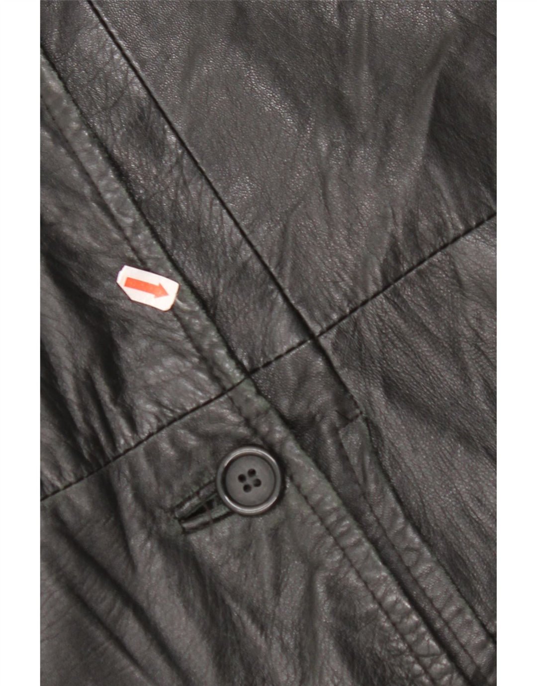 Abrigo de cuero VINTAGE para mujer IT 48 XL Negro