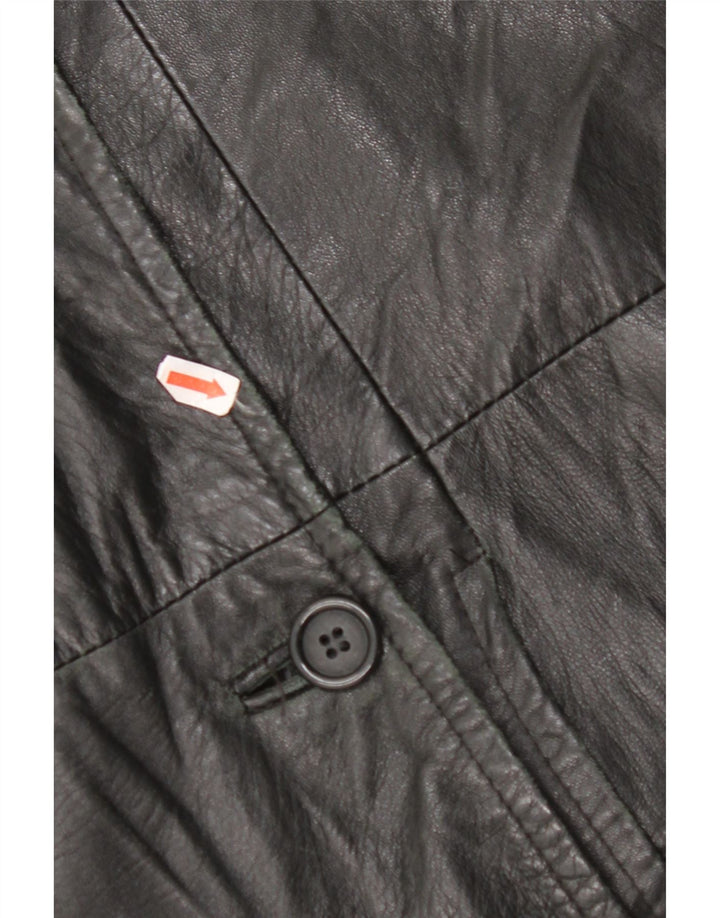 Abrigo de cuero VINTAGE para mujer IT 48 XL Negro