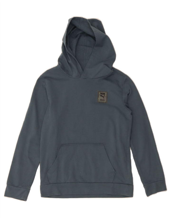 PUMA Boys Hoodie Jumper 10-11 Years Medium Grey Vintage Puma and Second-Hand Puma from Messina Hembry 