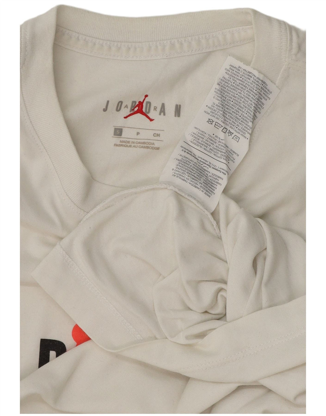 Jordan - Camiseta gráfica para hombre, talla pequeña, algodón blanco
