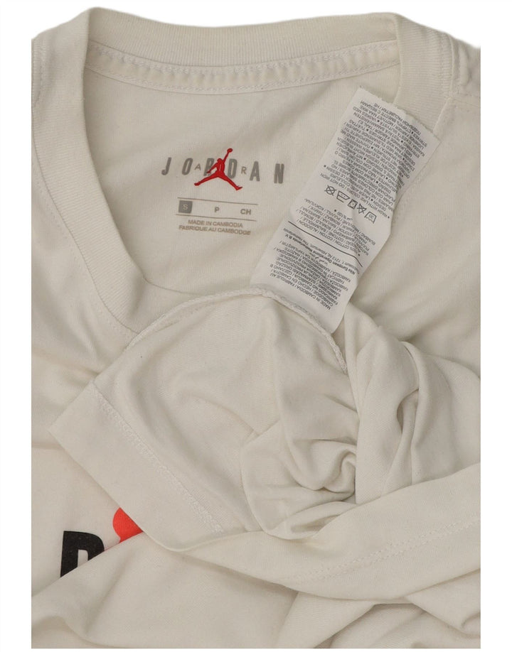 Jordan - Camiseta gráfica para hombre, talla pequeña, algodón blanco