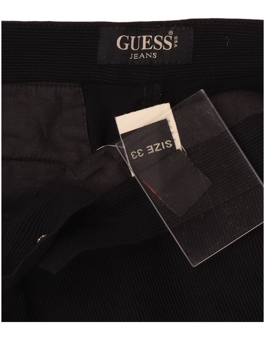 GUESS Pantalón recto de pana para hombre W33 L30 Poliamida negra