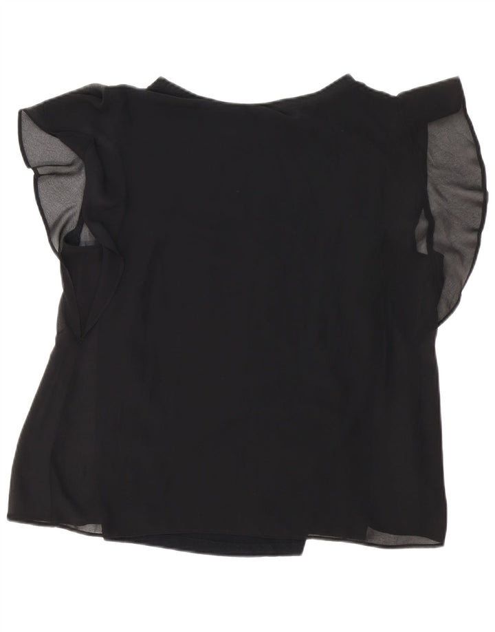 ZARA Mujer Blusa Top UK 46 Large Negro