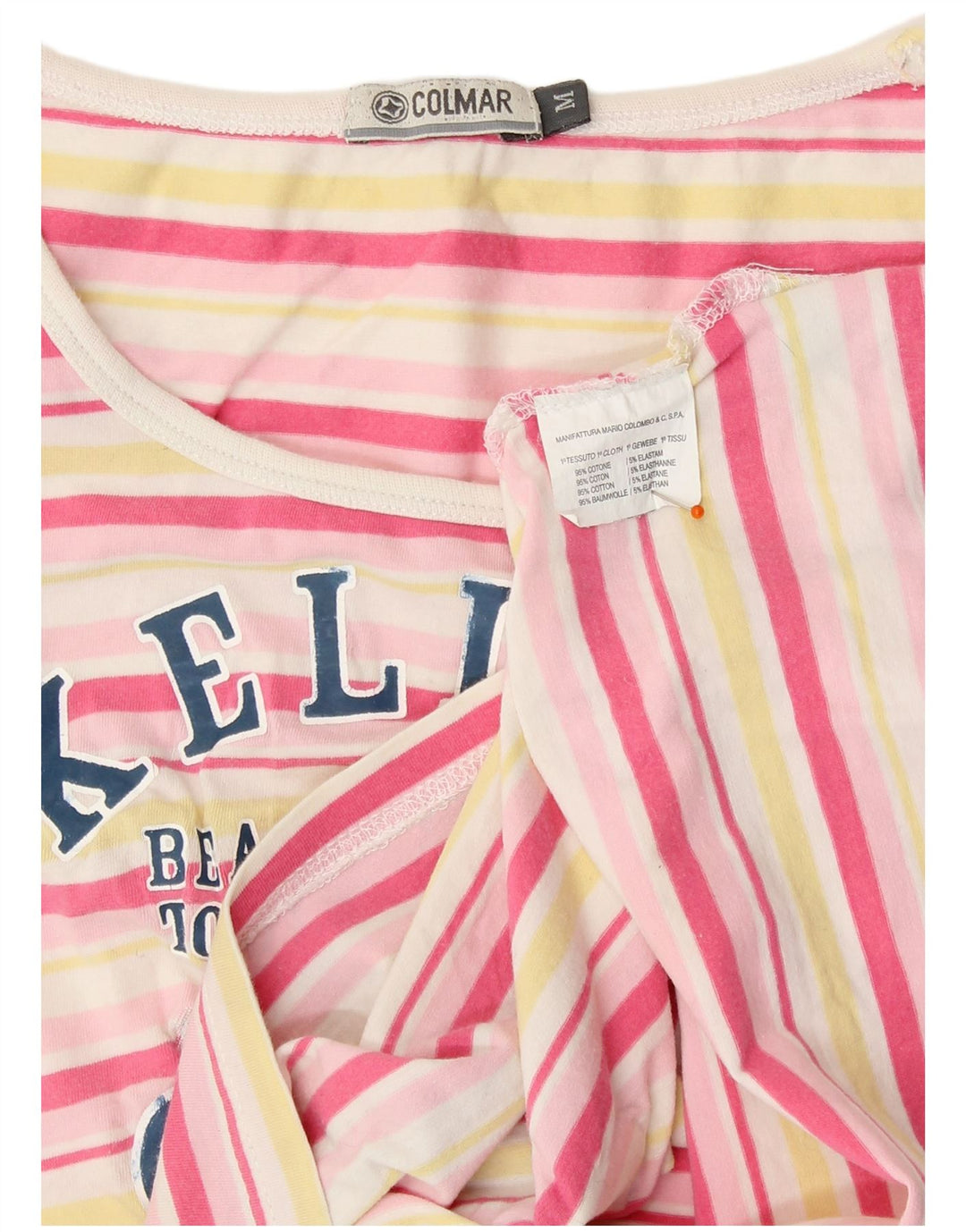 COLMAR Camiseta gráfica para mujer Top UK 40 Mediano Rayas multicolores