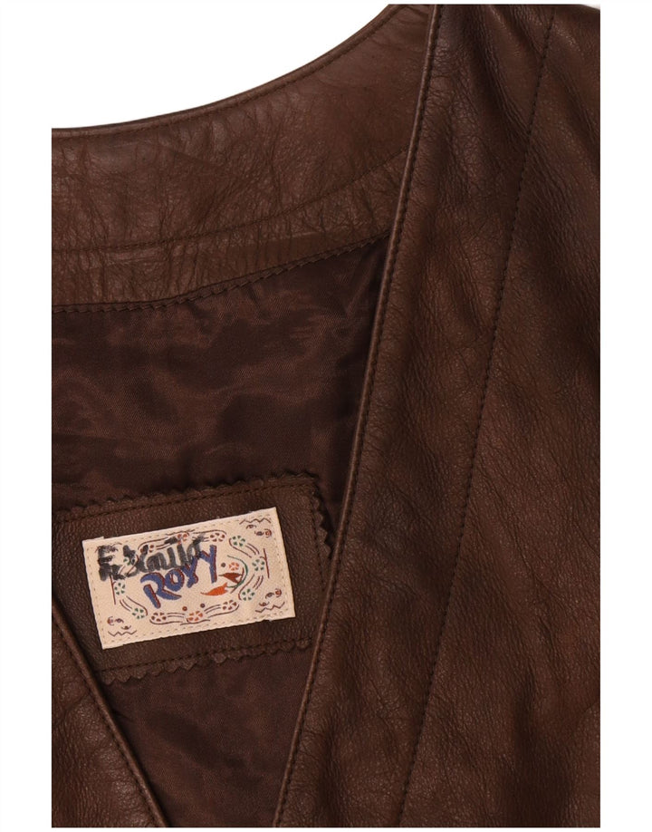 Chaleco de cuero para mujer Roxy EU 38 Cuero marrón medio