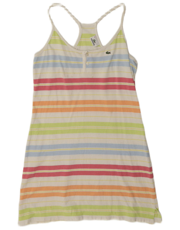 Lacoste Vestido Camiseta Sin Mangas Mujer Talla 42 Grande Rayas Multicolor