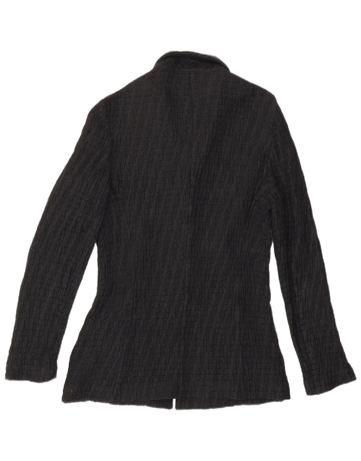 Boggi Chaqueta Blazer De Punto De 3 Botones Para Mujer IT 42 Mediana De Algodón A Rayas Negras
