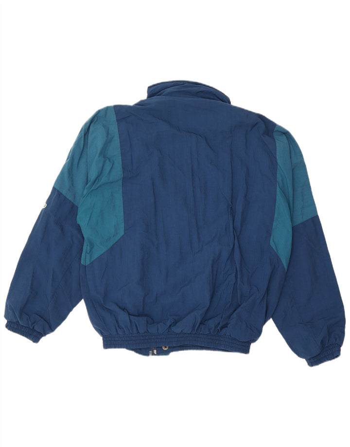 Vintage hombres bomber chaqueta Reino Unido 40 grande azul marino colorblock nylon