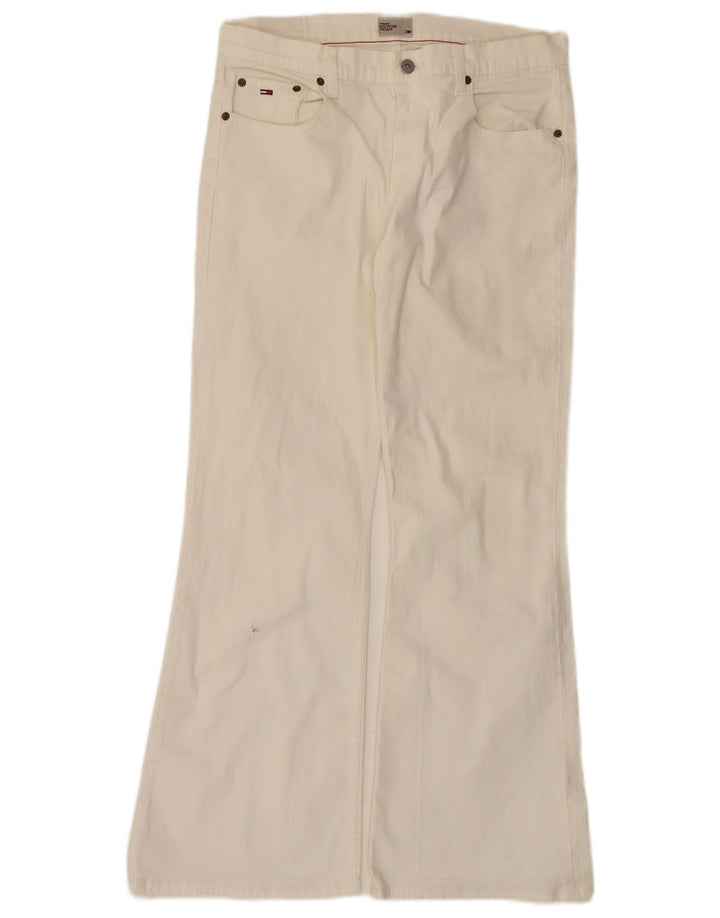 Vaqueros Acampanados Tommy Hilfiger Mujer W32 L30 Algodón Blanco Roto