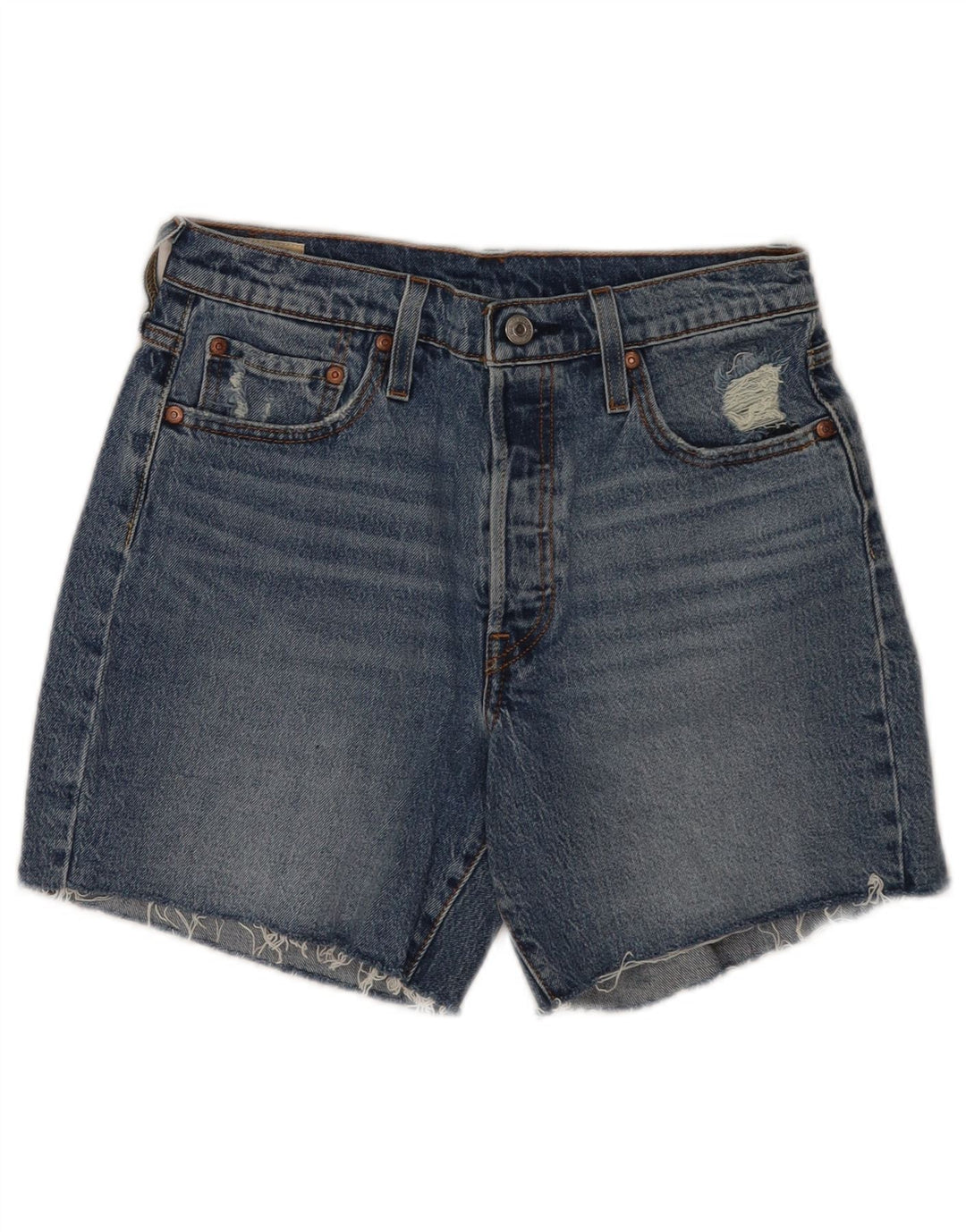 Levi's Mujer 501 Shorts Vaqueros W28 Algodón Azul Medio