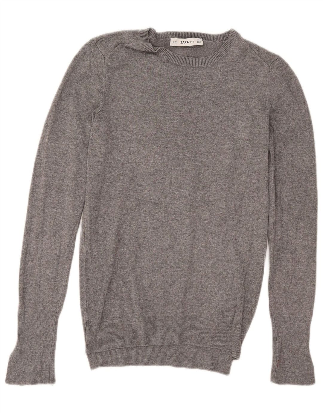 Zara - Jersey con cuello barco para mujer, talla 40, color gris medio moteado